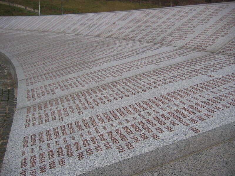 List of the dead at the Potocari Memorial (photo courtesy Wikimedia Commons)